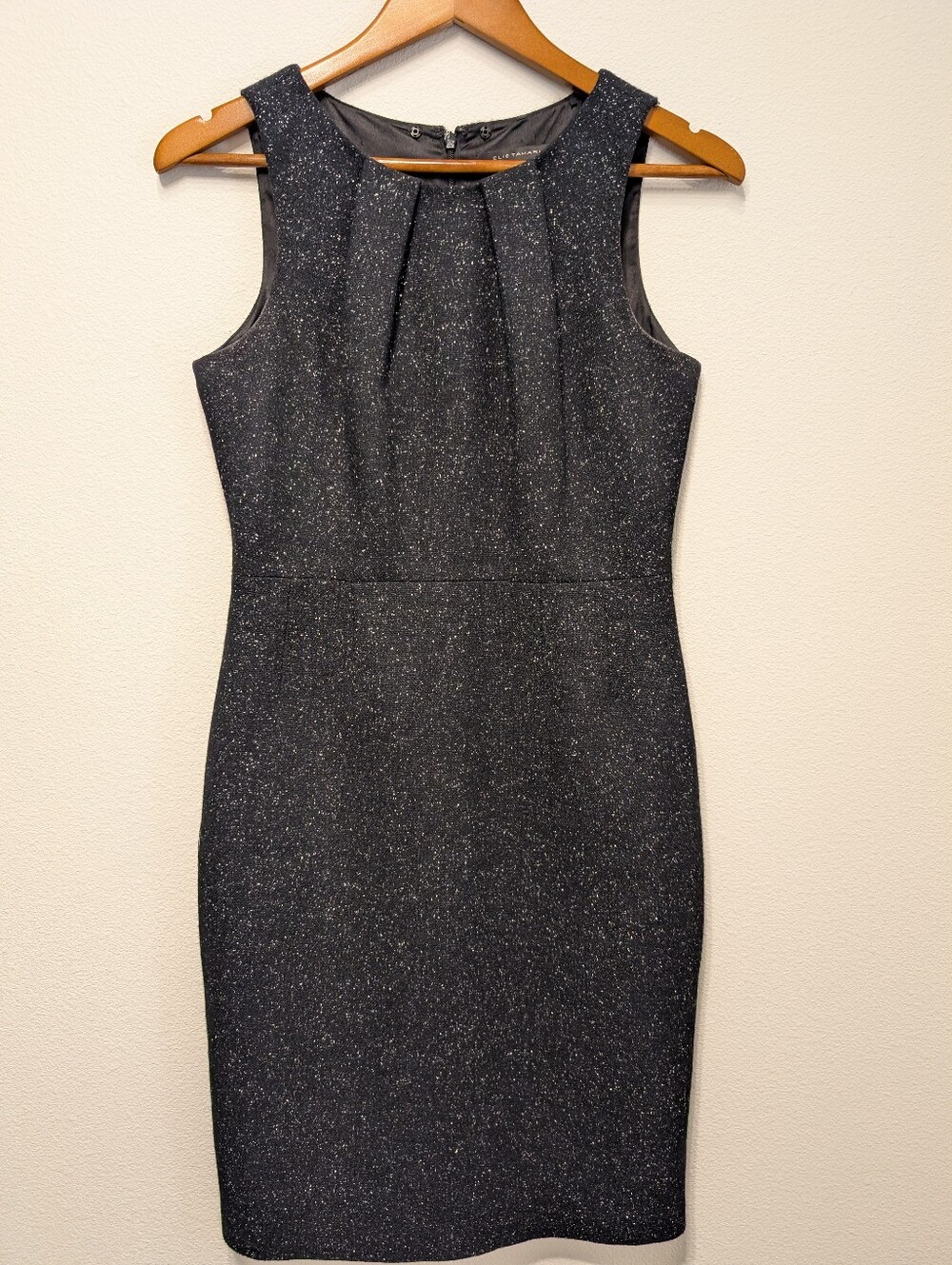 Elie Tahari Black Midi Sheath Dress